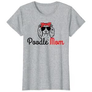 Poodle Mom Vintage Funny Cute Dog Poodle Mom T-Shirt Size XL